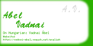 abel vadnai business card