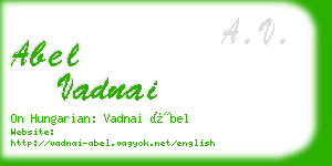 abel vadnai business card